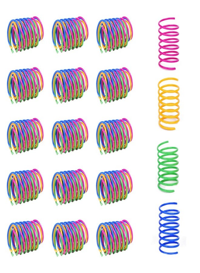 Andiker 60pcs Colorful Spiral Springs Creative and Interactive Cat Toys for Indoor Cats - Image 1